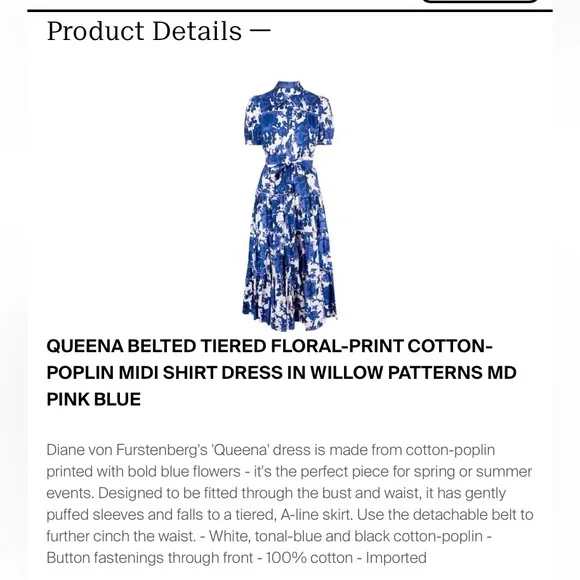 NWT Diane Von Furstenburg DVF ‘Queena’ Tiered Dress M/6– Easter Wedding Guest - Picture 5 of 12